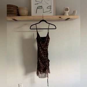 PRETTYLITTLETHING Leopard Sheer Mini Dress